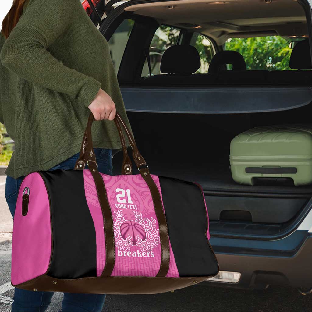 New Zealand Custom Travel Bag Fire Basketball Maori Tribal Pink - Aussie Hoodie