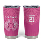 New Zealand Custom Tumbler Cup Fire Basketball Maori Tribal Pink - Aussie Hoodie
