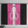 New Zealand Custom Window Curtain Fire Basketball Maori Tribal Pink - Aussie Hoodie
