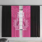 New Zealand Custom Window Curtain Fire Basketball Maori Tribal Pink - Aussie Hoodie
