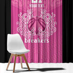 New Zealand Custom Window Curtain Fire Basketball Maori Tribal Pink - Aussie Hoodie