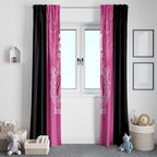 New Zealand Custom Window Curtain Fire Basketball Maori Tribal Pink - Aussie Hoodie