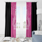 New Zealand Custom Window Curtain Fire Basketball Maori Tribal Pink - Aussie Hoodie