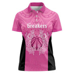 New Zealand Custom Women Polo Shirt Fire Basketball Maori Tribal Pink - Aussie Hoodie