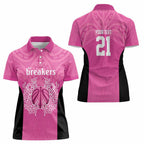New Zealand Custom Women Polo Shirt Fire Basketball Maori Tribal Pink - Aussie Hoodie