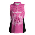 New Zealand Custom Women Sleeveless Polo Shirt Fire Basketball Maori Tribal Pink - Aussie Hoodie