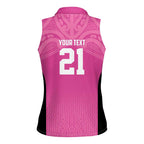 New Zealand Custom Women Sleeveless Polo Shirt Fire Basketball Maori Tribal Pink - Aussie Hoodie