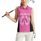 New Zealand Custom Women Sleeveless Polo Shirt Fire Basketball Maori Tribal Pink - Aussie Hoodie