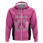 New Zealand Custom Zip Hoodie Fire Basketball Maori Tribal Pink - Aussie Hoodie