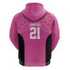 New Zealand Custom Zip Hoodie Fire Basketball Maori Tribal Pink - Aussie Hoodie