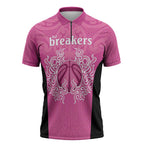 New Zealand Custom Zipper Polo Shirt Fire Basketball Maori Tribal Pink - Aussie Hoodie