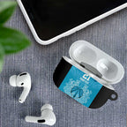 New Zealand Custom AirPods Case Fire Basketball Maori Tribal Sky Blue - Aussie Hoodie
