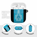 New Zealand Custom AirPods Case Fire Basketball Maori Tribal Sky Blue - Aussie Hoodie