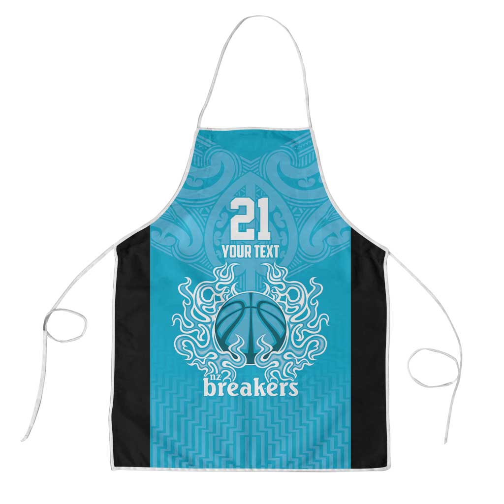 New Zealand Custom Apron Fire Basketball Maori Tribal Sky Blue - Aussie Hoodie