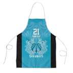 New Zealand Custom Apron Fire Basketball Maori Tribal Sky Blue - Aussie Hoodie