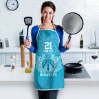 New Zealand Custom Apron Fire Basketball Maori Tribal Sky Blue - Aussie Hoodie