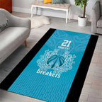 New Zealand Custom Area Rug Fire Basketball Maori Tribal Sky Blue - Aussie Hoodie