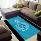 New Zealand Custom Area Rug Fire Basketball Maori Tribal Sky Blue - Aussie Hoodie