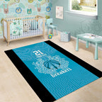 New Zealand Custom Area Rug Fire Basketball Maori Tribal Sky Blue - Aussie Hoodie