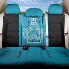 New Zealand Custom Back Car Seat Cover Fire Basketball Maori Tribal Sky Blue - Aussie Hoodie