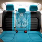 New Zealand Custom Back Car Seat Cover Fire Basketball Maori Tribal Sky Blue - Aussie Hoodie