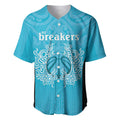 New Zealand Custom Baseball Jersey Fire Basketball Maori Tribal Sky Blue - Aussie Hoodie