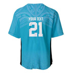 New Zealand Custom Baseball Jersey Fire Basketball Maori Tribal Sky Blue - Aussie Hoodie