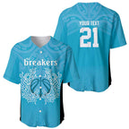 New Zealand Custom Baseball Jersey Fire Basketball Maori Tribal Sky Blue - Aussie Hoodie