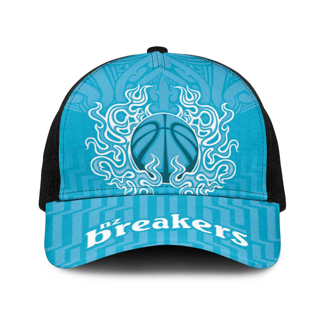 New Zealand Baseball Net Cap Fire Basketball Maori Tribal Sky Blue - Aussie Hoodie