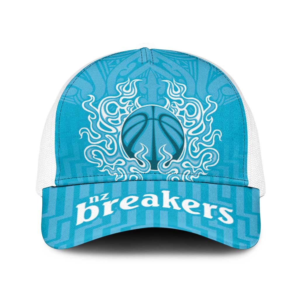 New Zealand Baseball Net Cap Fire Basketball Maori Tribal Sky Blue - Aussie Hoodie
