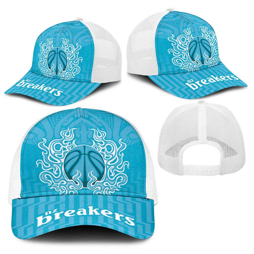 New Zealand Baseball Net Cap Fire Basketball Maori Tribal Sky Blue - Aussie Hoodie