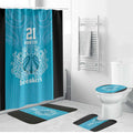 New Zealand Custom Bathroom Set Fire Basketball Maori Tribal Sky Blue - Aussie Hoodie
