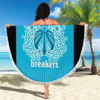 New Zealand Custom Beach Blanket Fire Basketball Maori Tribal Sky Blue - Aussie Hoodie