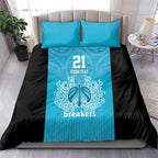 New Zealand Custom Bedding Set Fire Basketball Maori Tribal Sky Blue - Aussie Hoodie
