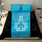 New Zealand Custom Bedding Set Fire Basketball Maori Tribal Sky Blue - Aussie Hoodie
