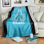 New Zealand Custom Blanket Fire Basketball Maori Tribal Sky Blue - Aussie Hoodie