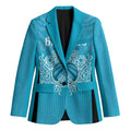 New Zealand Custom Blazer Fire Basketball Maori Tribal Sky Blue - Aussie Hoodie
