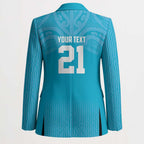 New Zealand Custom Blazer Fire Basketball Maori Tribal Sky Blue - Aussie Hoodie