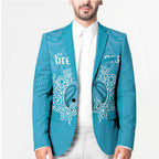 New Zealand Custom Blazer Fire Basketball Maori Tribal Sky Blue - Aussie Hoodie