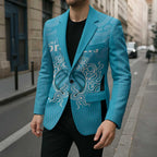 New Zealand Custom Blazer Fire Basketball Maori Tribal Sky Blue - Aussie Hoodie