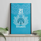 New Zealand Custom Canvas Wall Art Fire Basketball Maori Tribal Sky Blue - Aussie Hoodie
