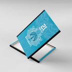 New Zealand Custom Canvas Wall Art Fire Basketball Maori Tribal Sky Blue - Aussie Hoodie