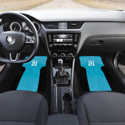 New Zealand Custom Car Mats Fire Basketball Maori Tribal Sky Blue - Aussie Hoodie