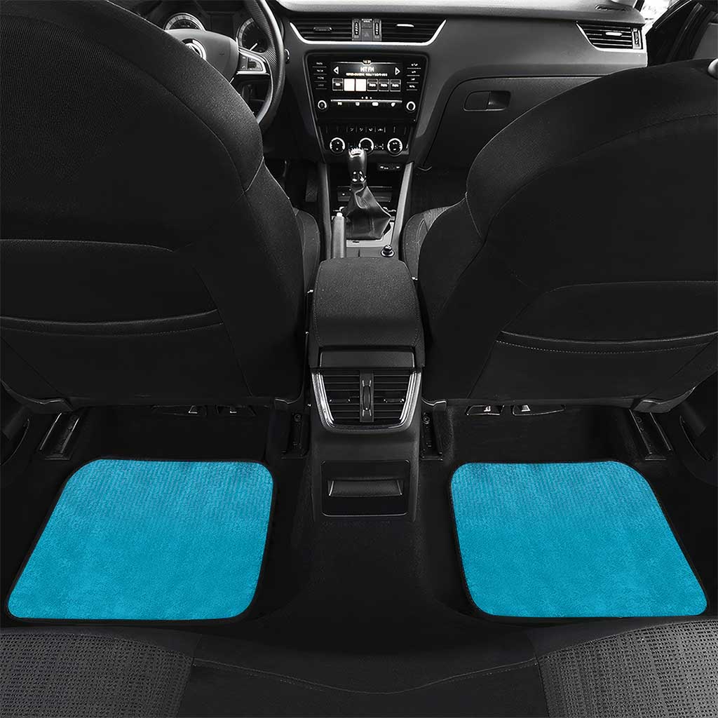 New Zealand Custom Car Mats Fire Basketball Maori Tribal Sky Blue - Aussie Hoodie