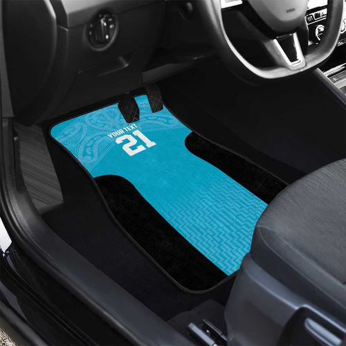 New Zealand Custom Car Mats Fire Basketball Maori Tribal Sky Blue - Aussie Hoodie