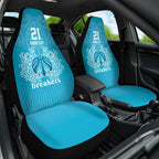 New Zealand Custom Car Seat Cover Fire Basketball Maori Tribal Sky Blue - Aussie Hoodie