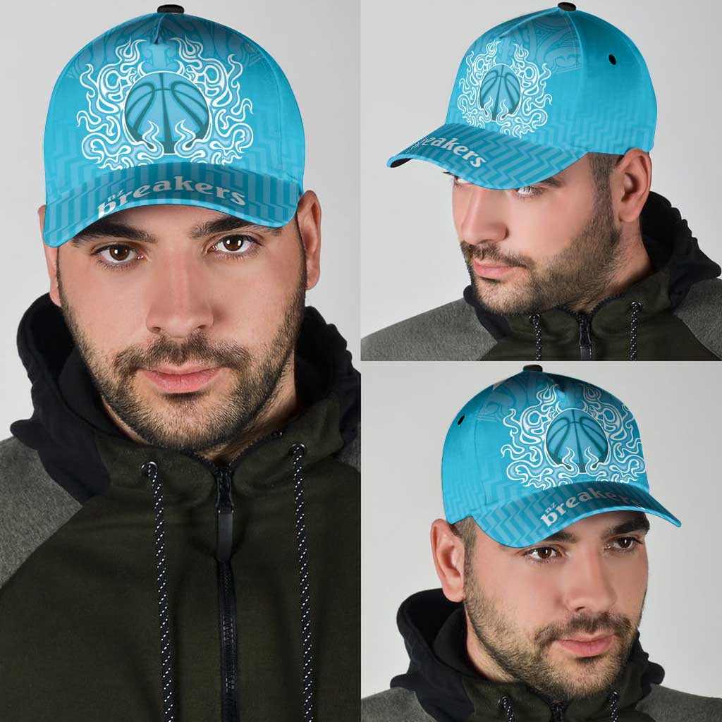 New Zealand Classic Cap Fire Basketball Maori Tribal Sky Blue - Aussie Hoodie