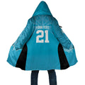 New Zealand Custom Cloak Fire Basketball Maori Tribal Sky Blue - Aussie Hoodie