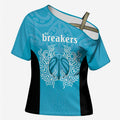 New Zealand Custom Cross Shoulder Shirt Fire Basketball Maori Tribal Sky Blue - Aussie Hoodie