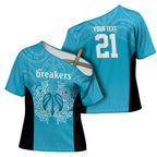 New Zealand Custom Cross Shoulder Shirt Fire Basketball Maori Tribal Sky Blue - Aussie Hoodie